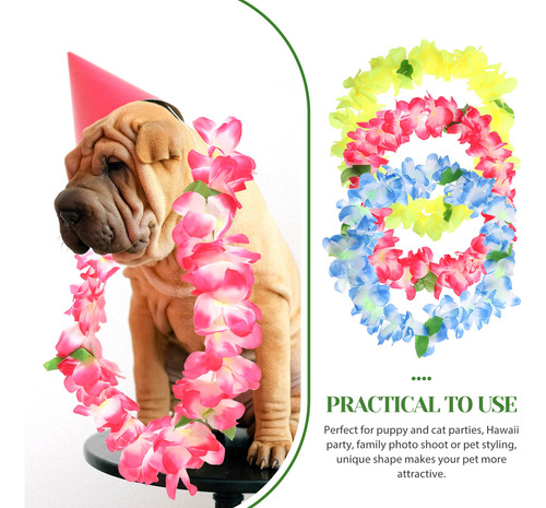 3 Guirnaldas Hawaianas De Leis Con Flores Artificiales Para