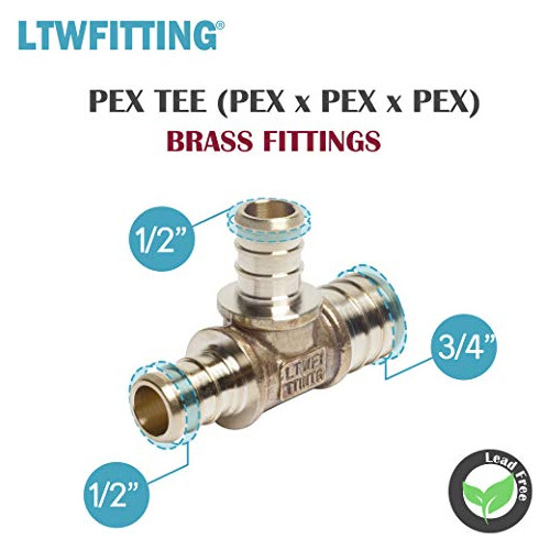 Tee Pex Lf Latn 3/4 Enchufe X 1/2 Enchufe X 1/2 Enchufe (paq