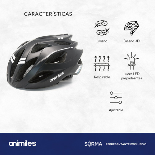 Casco De Bicicleta C/regulación Y Ventilación Color Negro Talle M