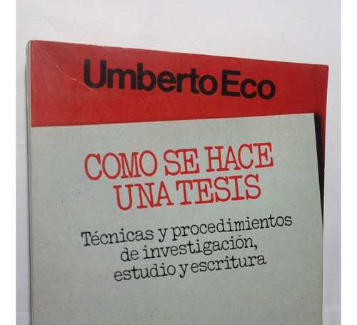 Libro  Como Se Hace Una Tésis     Umberto Eco