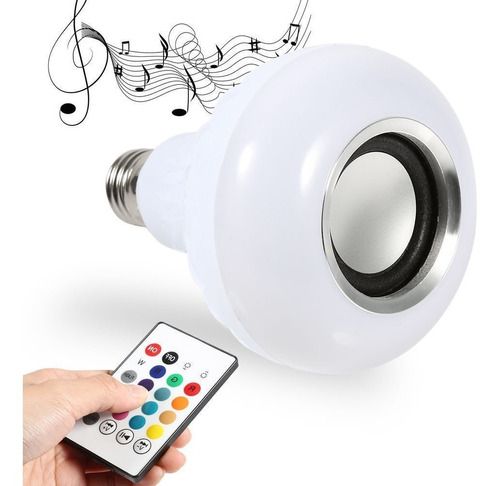 Bombillo Luz Led Multicolor Bluetooth Parlante Control