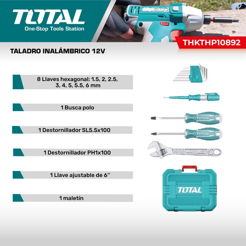 Kit Taladro 12v + Caja Con 89 Accesorios Total