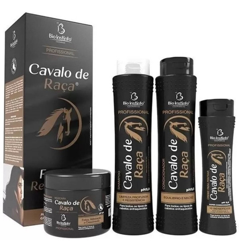 Kit Capilar Profissional Cavalo De Raça  Força E Resistência