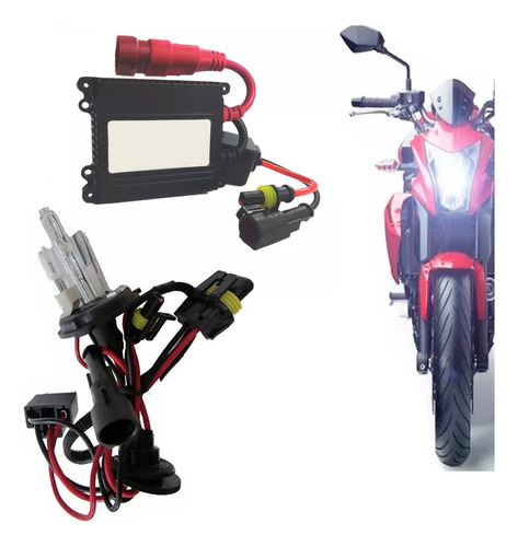 Kit Xenon De Moto H4-2 Farol Baixo E Alto Halogena Reator Slim E Lampadas Branco 6000k 