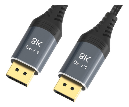 Cabo Displayport 1.4 8k 144 Hz 32 Gbps Macho De 1,80 Metros