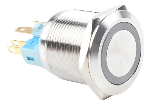 Botão Iluminado Pulso Start 22mm Led Branco 12v 24v Tóten