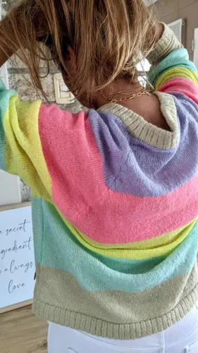 Sueter arcoiris mujer sale