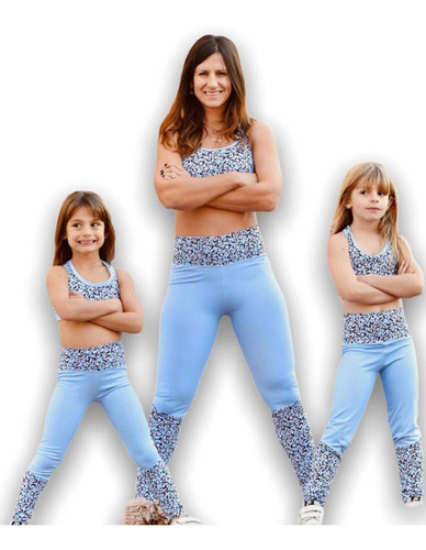 Imagen 4 de 4 de Top Deportivo Espalda Cruzada Polisap Celeste Niña Bchic
