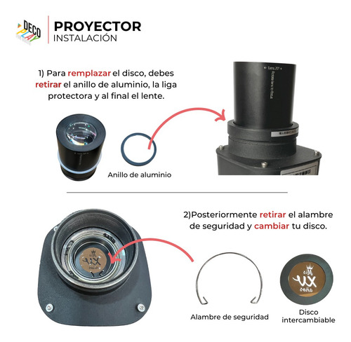 Proyector Con Frases Intercambiables Decoración De Fiestas