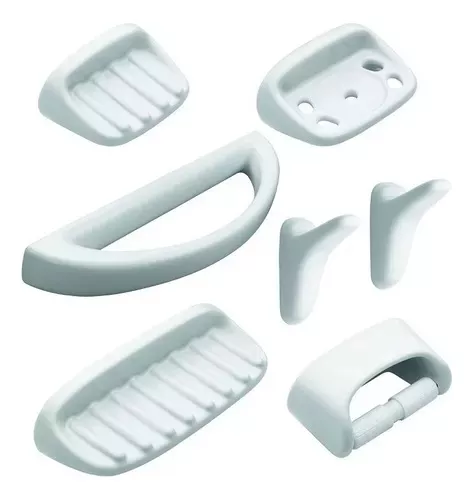 Accesorios Baño Ferrum B579.15 Blanco Juego 6 piezas - Morales