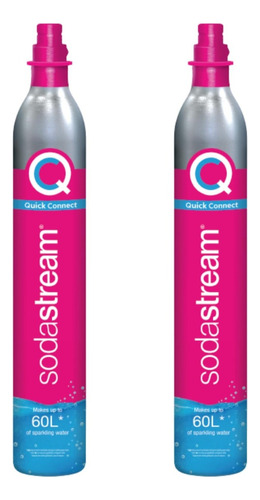 Pack 2 Cilindros De Gas Co2 Rosa Repuesto Para Sodastream 