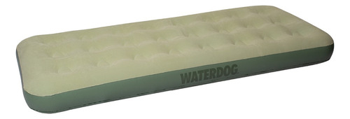 Colchon Inflable 1 Plaza Waterdog Color Verde Aterciopelado