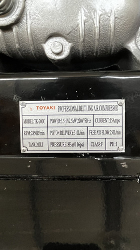 Compresor De Aire 200 Litros Motor 3.5hp 220v. Toyaki