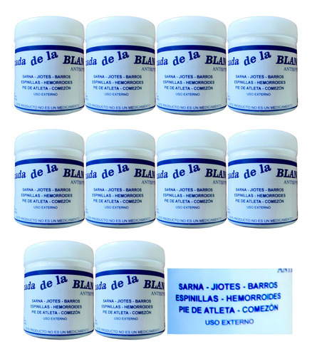 Pomada De La Blanca Antiséptica, Para Sarna, 10 Piezas Fragancia Neutro