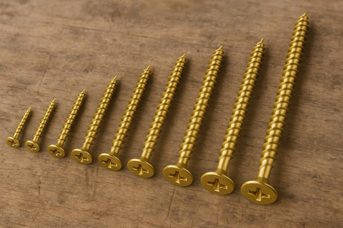 Tornillo Fix Dorado Para Madera 4x16mm | Ideal Armado Muebles Placas Melamina | Caja Por 1000 Unidades