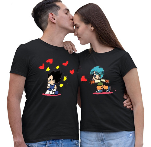 Poleras Duo Con Diseño Pareja Dragon Ball - Enamorados 