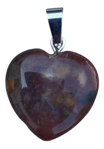 Ágata India Purpura Piedra Natural Corazón Dije Unisex 20mm