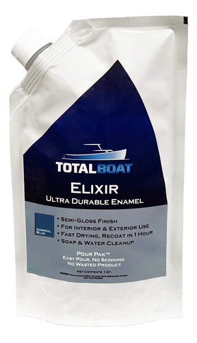 Totalboat Elixir Esmalte Pintura Marina Base Agua Azul Galon