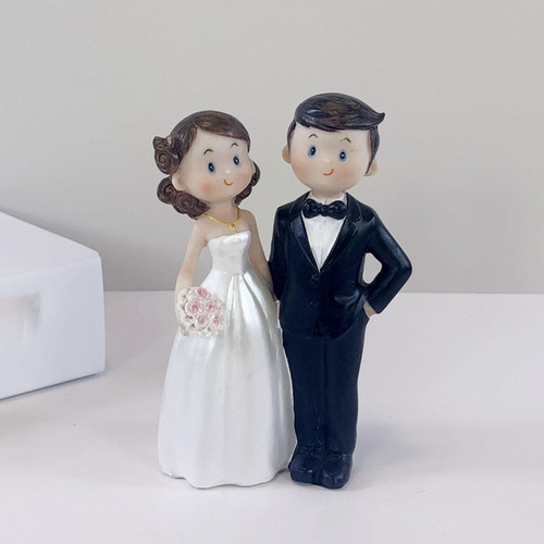 R 2x Amor Pareja Estatuas Novia Novio Pastel Topper Boda