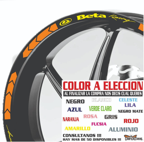 Imagen 6 de 10 de Calcos Beta Llantas + Regalo - 00146 Graficastuning
