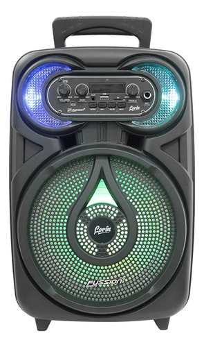 Bafle Amplificado Fussion 8lorin Led Color Negro