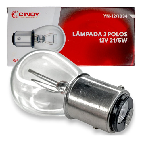 Caixa Com 10 Lampadas 2 Polos 12v 1034 Pino Desencontrado