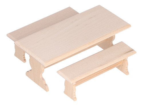 Mesa De Comedor 1:12 Silla De Madera Para Casa De Muñecas Si