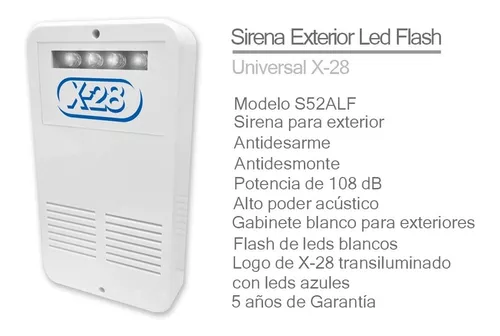 Kit Alarma Casa X28 Cableada Luz Emergencia