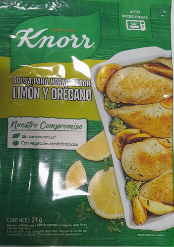 Bolsa Condimento Pollo Al Horno Knorr S/limon Y Oregano 21 G