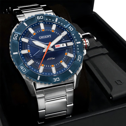 Relógio Orient Masculino Troca Pulseira Mbss1483 Grande 45mm