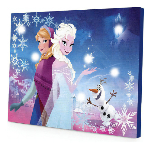 Cuadro Con Luz Disney Frozen Canvas Led Wall Art Color Agua Color del armazón Agua