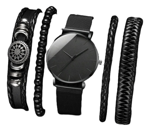Reloj Negro Minimalista Acero Inoxidable Elegante