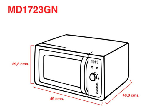 Imagen 4 de 4 de Microondas Grill Atma Easy Cook MD1723GN blanco 23L 220V