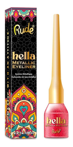 Delineador De Ojos Metálico Hella Rude Cosmetics Color Garnet Rojo