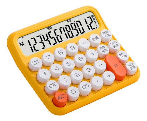 Calculadora De Tela Lcd De 12 Dígitos Com Botão Grande Padrã