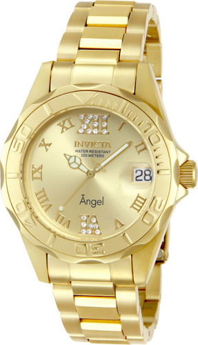 Relógio Feminino Invicta Angel 14397 Cor da correia Dourado Cor do bisel Dourado Cor do fundo Dourado