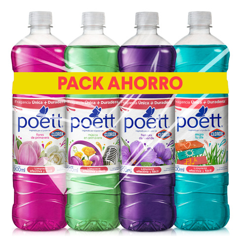 Pack 4 Poett Multifragancias 900ml