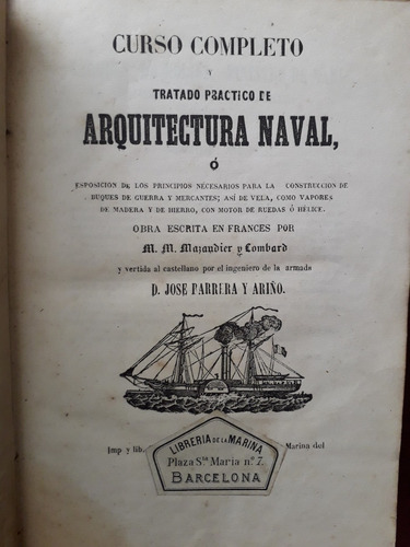 Curso Y Tratado De Arquitectura Naval 1853 Mazaudier Lombard