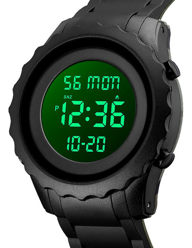 Reloj Hombre Skmei 1631 Digital Alarma Fecha Cronometro Color de la malla Negro Color del fondo Negro