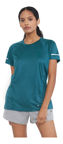 Polera Mujer Deportiva Poliéster R-neck Petrol Corona