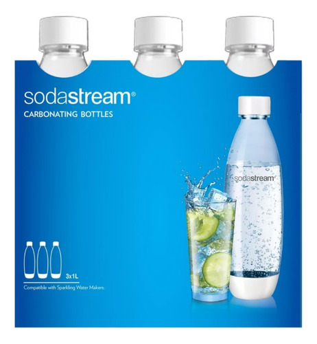 Imagen 1 de 10 de Botellas Sodastream Pack De 3 1lt Gasificadora