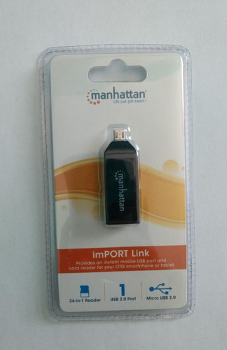 Manhattan Adaptador Micro Usb Con Lector De Tarjetas Otg