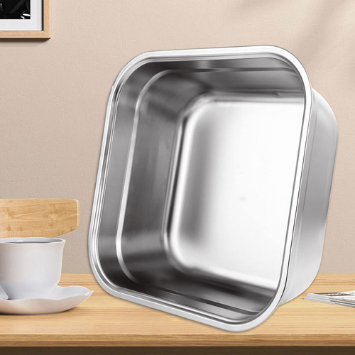 Tazón De Acero Inoxidable Grande Rectangular Para Mezclar