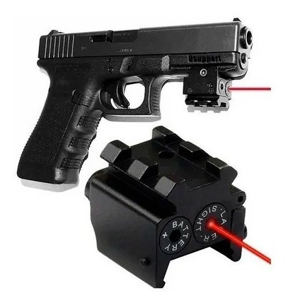 Mini Laser Picatinny Pistola Rifle Mira Vermelho Airsoft