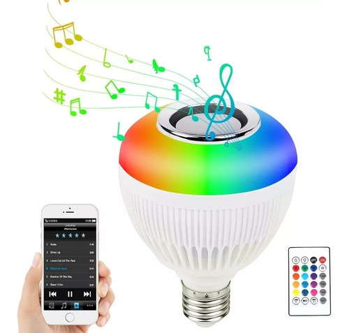 Bombillos Led Multicolor Corneta Altavoz Bluetooth + Control