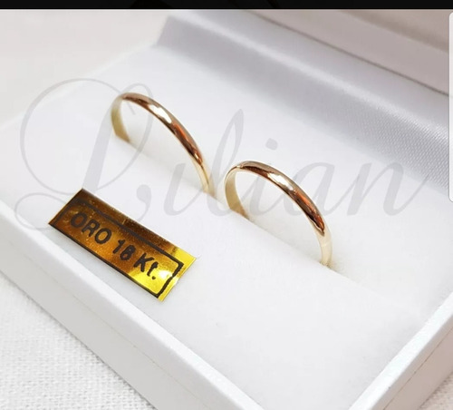 Imagen 2 de 5 de Alianzas Oro 18k 2 Gr Casamiento Compromiso Novios