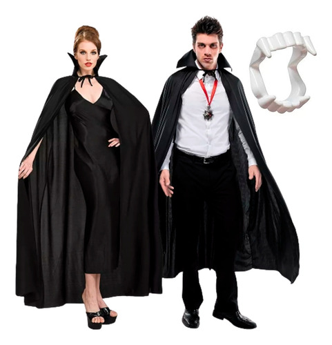 Dracula Capa + Diente Disfraz Halloween