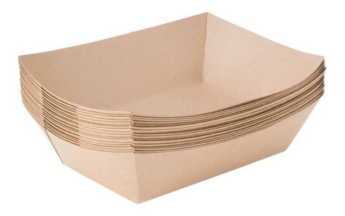 Imagen 2 de 5 de Bandejas Food Truck Biodegradable Grande 18x14x5 X600u