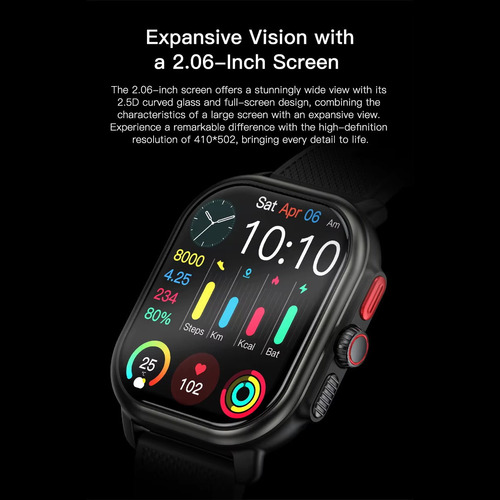 Reloj Deportivo Smartwatch P106 Gps Touch 2.06 Running Negro Mesh Negro Negro