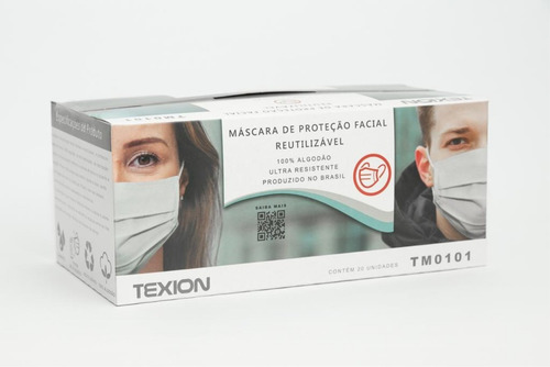 Imagem 2 de 10 de Máscara Proteção Facial Reutilizável 100% Algodão 10 Un
